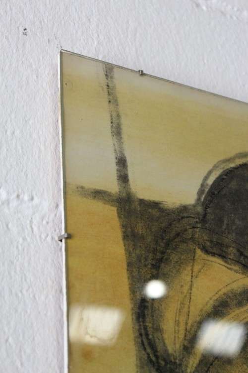 A amazing original signed Ben Macala (1938-1997) "Abstract" style painting with a glass front