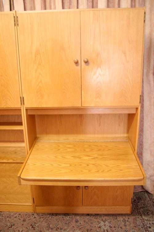 **RS17** A beautifully made wall unit/ cabinet with loads of cupboards and a lift top writing desk.