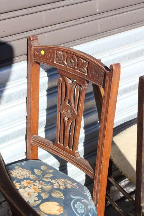 Assorted occasional/ dining chairs - perfect 4 restoration - includes carved Edwardian chairs & more