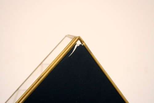 **RS17** A charming footed brass and glass (house) printers tray, perfect for miniature ornaments!