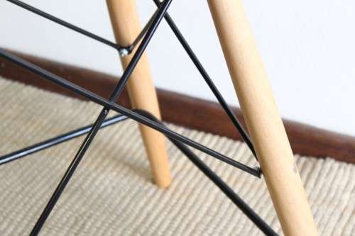 **RS17** Stunning modern round-bottom occasional high chairs with a sleek design and wooden legs