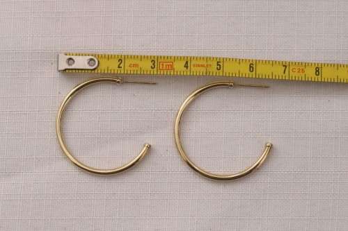 A beautiful and substantial pair of 9ct yellow gold ladies 2mm wide hoop earrings