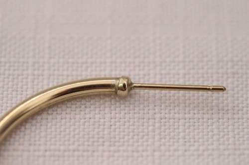 A beautiful and substantial pair of 9ct yellow gold ladies 2mm wide hoop earrings