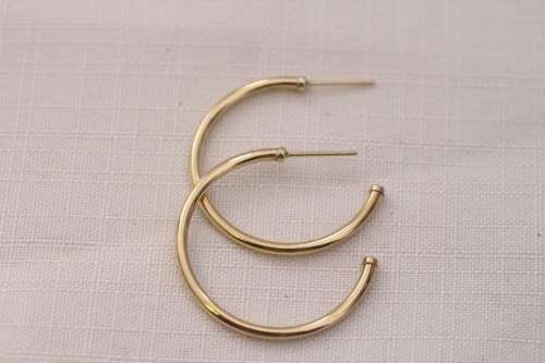A beautiful and substantial pair of 9ct yellow gold ladies 2mm wide hoop earrings