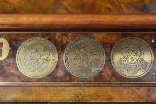 A beautiful & rare antique (early 1900's) Art Nouveau burr walnut upright piano by C. Otto of Berlin