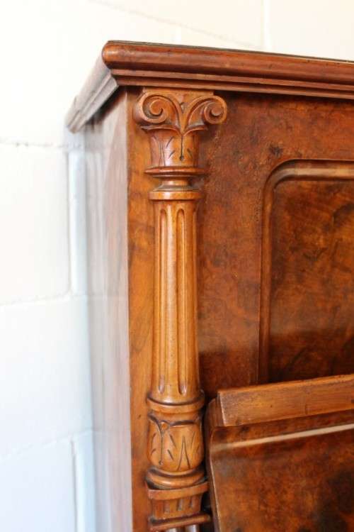 A beautiful & rare antique (early 1900's) Art Nouveau burr walnut upright piano by C. Otto of Berlin