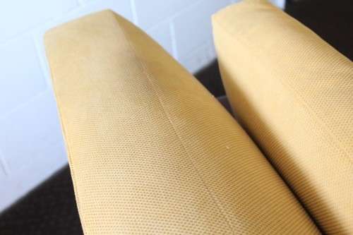 **RS17** Awesome & well made mid-century styled Scandinavian club chair w/ solid mahogany armrests