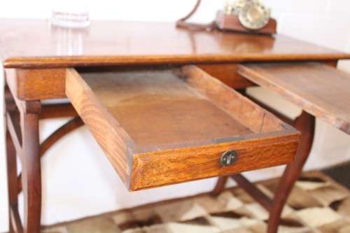 A stunning & beautifully made antique oriental rosewood writing desk w/ a drawer and pull-out shelf