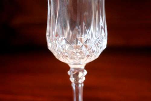 Set of 10 vintage French made "Cristal D'Arques" Longchamp cut crystal dessert wine glasses
