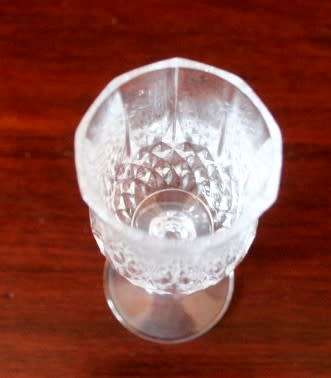 Set of 10 vintage French made "Cristal D'Arques" Longchamp cut crystal dessert wine glasses