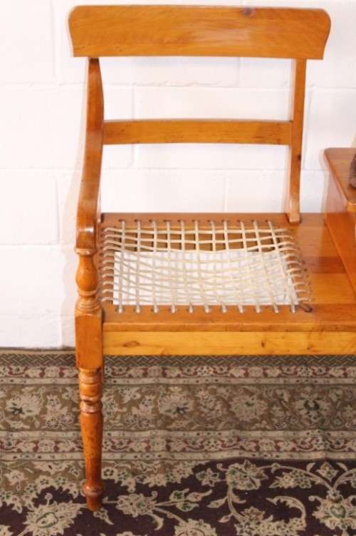 **RS17** A gorgeous solid yellow wood riempie chair telephone table with turned legs