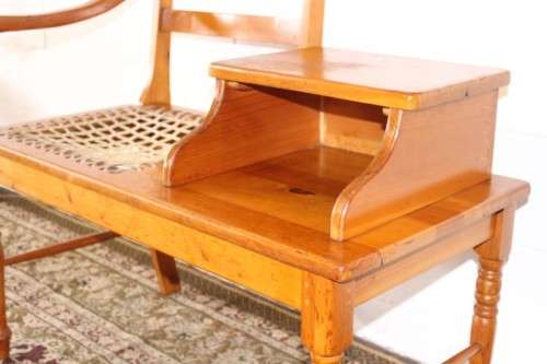 **RS17** A gorgeous solid yellow wood riempie chair telephone table with turned legs