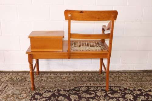 **RS17** A gorgeous solid yellow wood riempie chair telephone table with turned legs