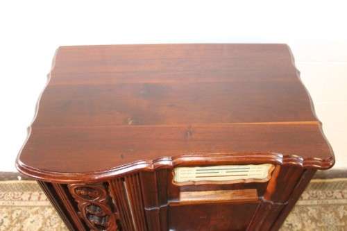 An awesome and solidly made vintage solid Imbuia ball and claw Radiogram cabinet