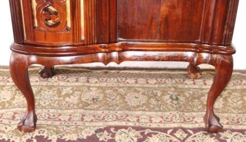 An awesome and solidly made vintage solid Imbuia ball and claw Radiogram cabinet