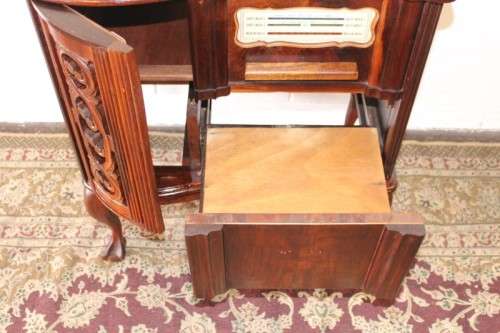 An awesome and solidly made vintage solid Imbuia ball and claw Radiogram cabinet