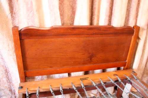 A vintage Excelsior spring base 3/4 (109cm)  bed incl. headboard, footboard & mounting struts.