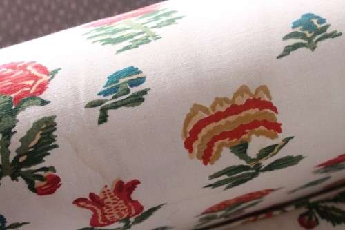 beautifully upholstered modern styled chaise lounge in a red and white floral fabric-Lifespace Sale