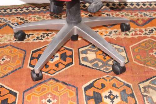 **RS17** A modern styled red and white office chair with tilt, height and tension adjusters