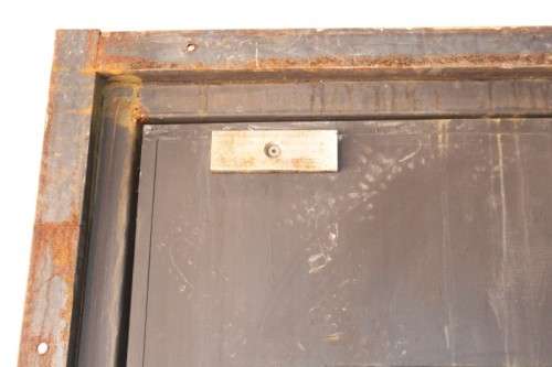 A large steel strongroom/ vault security door w/ a window -Lifespace Sale
