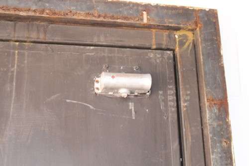 A large steel strongroom/ vault security door w/ a window -Lifespace Sale