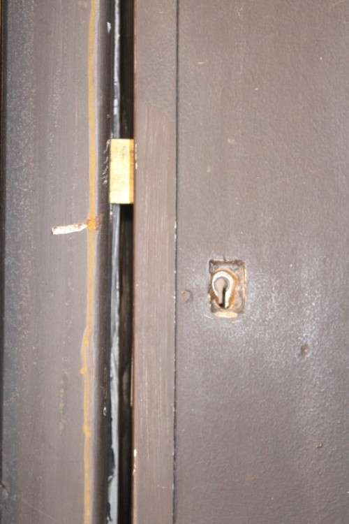 A large steel strongroom/ vault security door w/ a window -Lifespace Sale