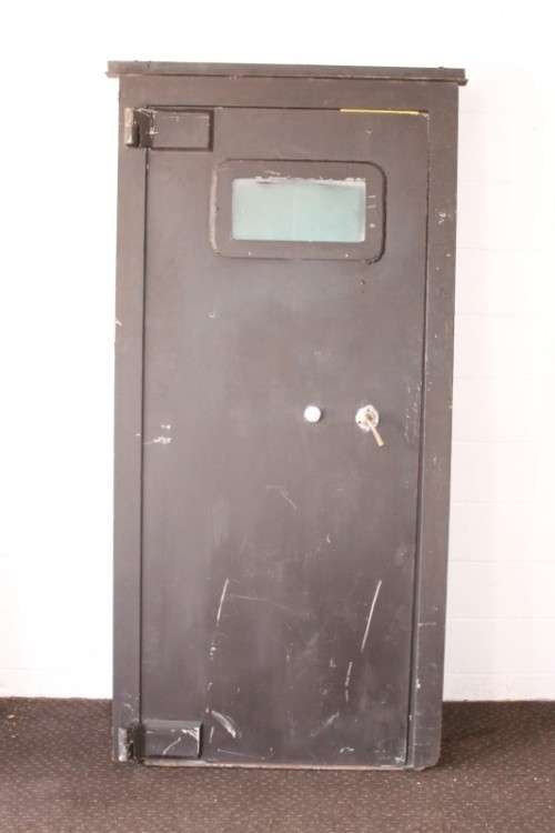 A solidly made steel strongroom/ vault security door w/ a window -Lifespace Sale