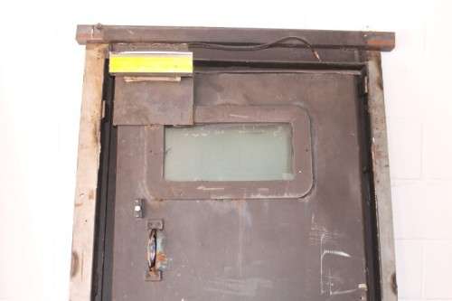 A solidly made steel strongroom/ vault security door w/ a window -Lifespace Sale
