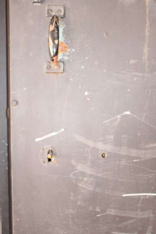 A solidly made steel strongroom/ vault security door w/ a window -Lifespace Sale