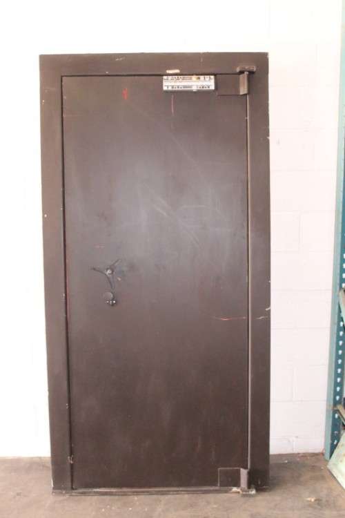 A heavy solidly made steel strongroom/ vault security door - Lifespace Sale