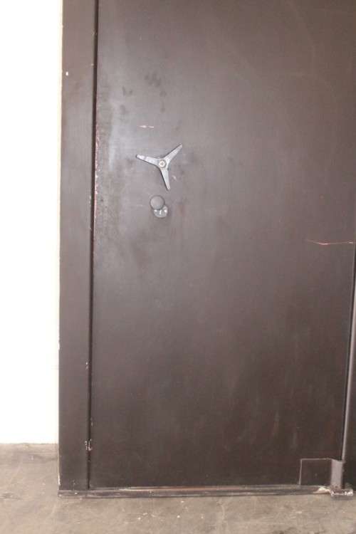 A heavy solidly made steel strongroom/ vault security door - Lifespace Sale