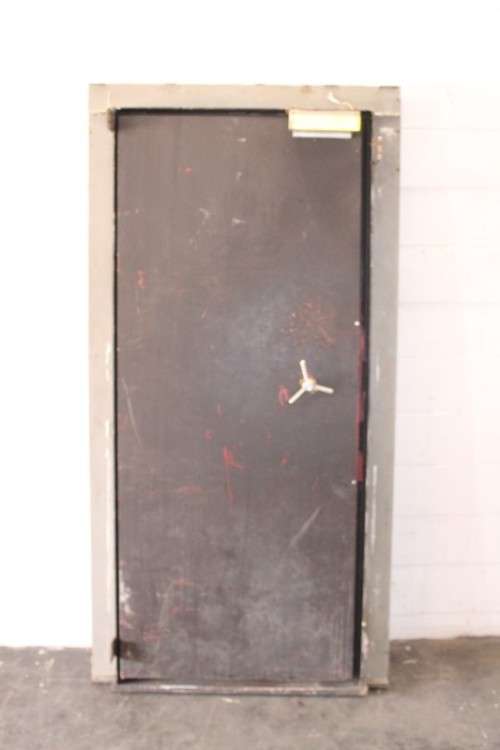 A heavy solidly made steel strongroom/ vault security door - Lifespace Sale