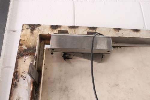 A large steel strongroom/ vault security door w/ a window - perfect for office or home installation