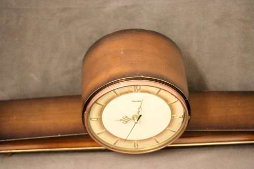 A gorgeous German made Art deco style "Hermle" battery operated gong chiming mantle clock