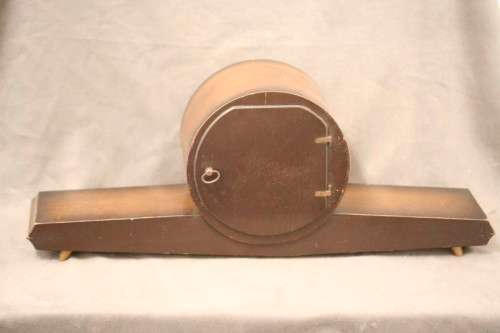 A gorgeous German made Art deco style "Hermle" battery operated gong chiming mantle clock