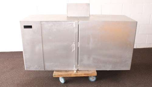 A large and extremely heavy (140cm x 50cm x 82cm high) 5mm steel drop safe-Lifespace Sale