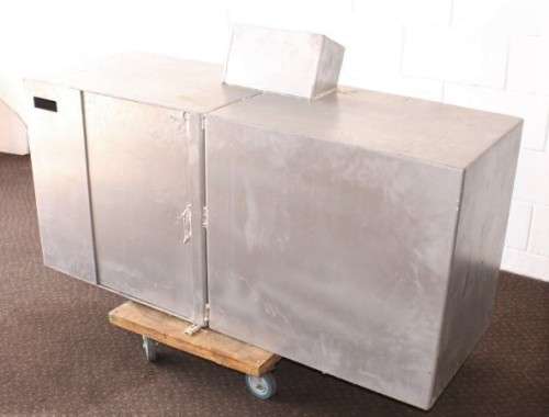 A large and extremely heavy (140cm x 50cm x 82cm high) 5mm steel drop safe-Lifespace Sale