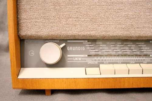 An amazing vintage retro styled West German made "Grundig" radio in perfect working order