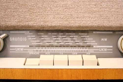 An amazing vintage retro styled West German made "Grundig" radio in perfect working order