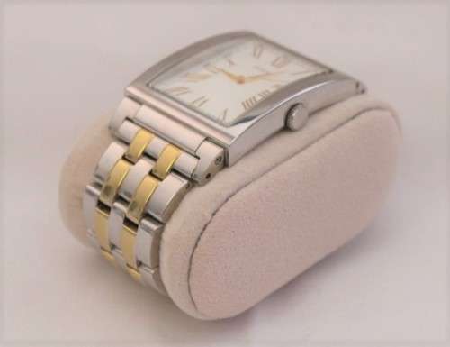 Discounted! White-dial steel & gold plated Guess gents wrist watch with spare links