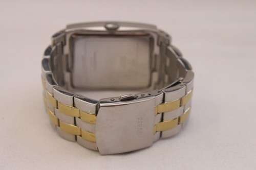 Discounted! White-dial steel & gold plated Guess gents wrist watch with spare links