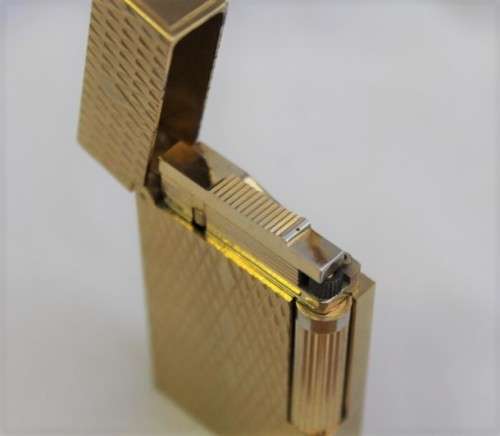 A magnificent & extremely rare French made S.T. DuPont gold plated "Ligne 1" lighter (model 4FK12J8)