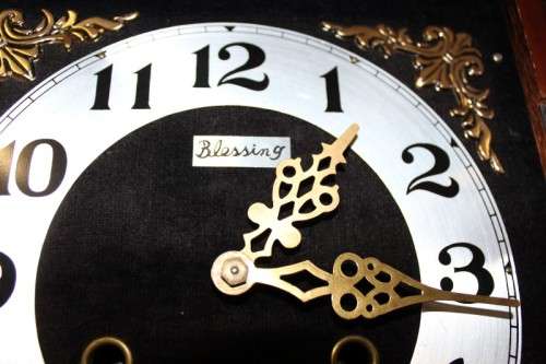 A beautiful, stylish vintage wall hanging "Blessings" 31 day wind up pendulum clock.