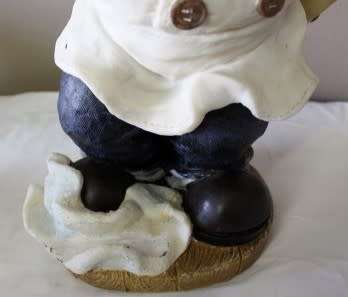 A magnificent hand crafted resin mold, hand painted menu holding chef statue. Amazing display piece