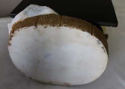 A magnificent hand crafted resin mold, hand painted menu holding chef statue. Amazing display piece