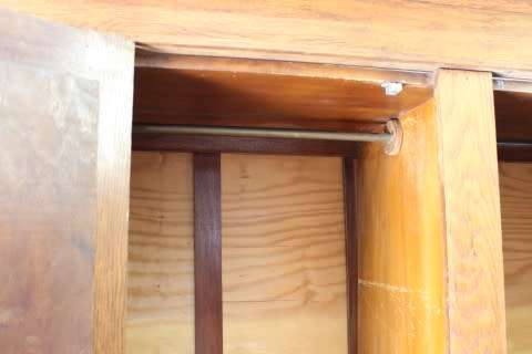 Discounted!! Vintage Oak two-door, two division wardrobe with "full-length" bevelled glass mirrors!!