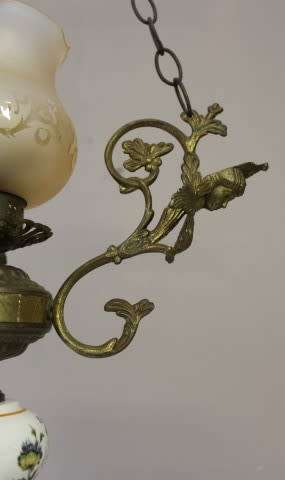 A fabulous, elegant brass and porcelain ceiling light/ chandelier. Amazing in formal living areas!!!