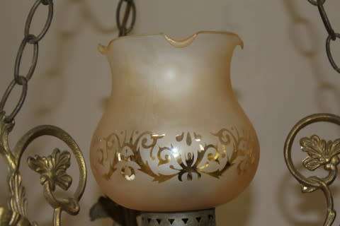 A fabulous, elegant brass and porcelain ceiling light/ chandelier. Amazing in formal living areas!!!