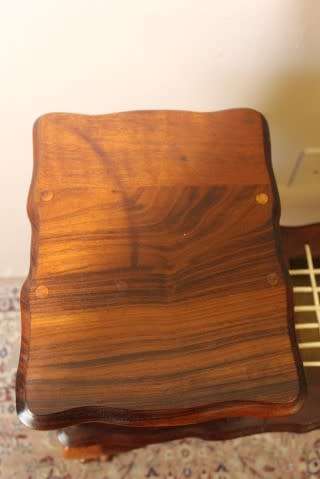 Imbuia ball and claw telephone table with riempies and storage under the seat-Lifespace Sale