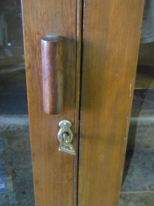 A fabulous Art Deco style 3-shelf glass front double door book case/ display cabinet. Stunning!!!